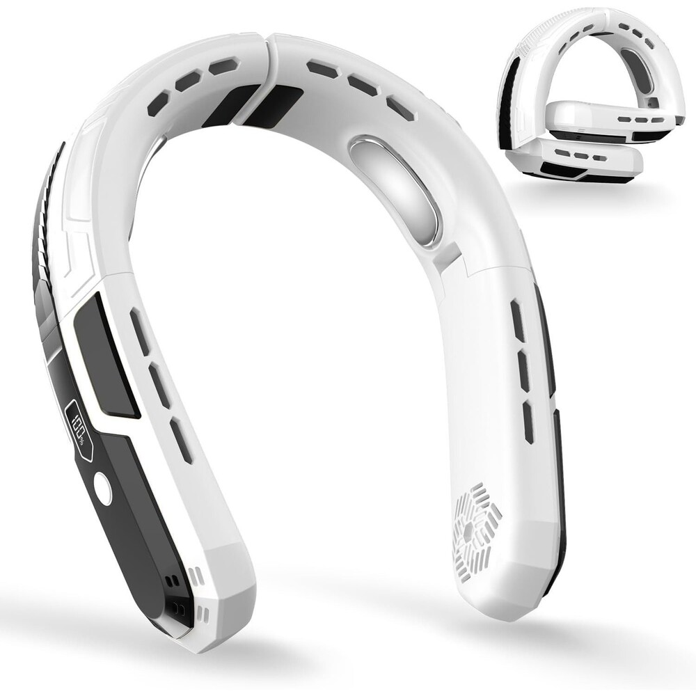 WXX Portable Neck Fan, Rechargeable 360° Cooling Personal Fan, Foldable Quiet We